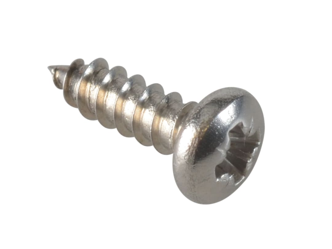 ForgeFix Self-Tapping Screw Pozi Compatible Pan Head SS 3/8in x 4 ForgePack 80 FPSTPP384SS
