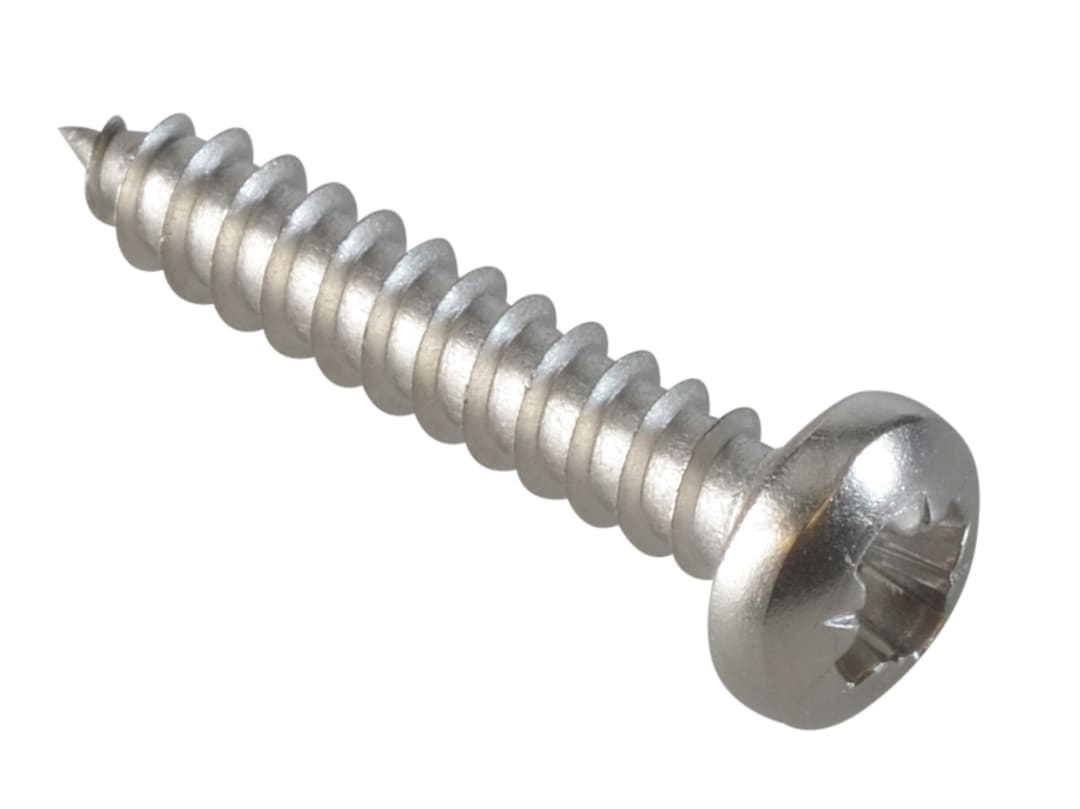ForgeFix Self-Tapping Screw Pozi Compatible Pan Head SS 3/4in x 6 ForgePack 40 FPSTPP346SS
