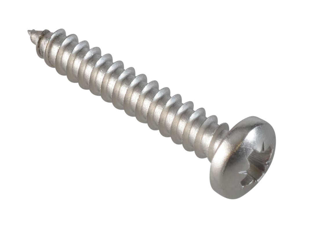 ForgeFix Self-Tapping Screw Pozi Compatible Pan Head SS 1in x 8 ForgePack 25 FPSTPP18SS