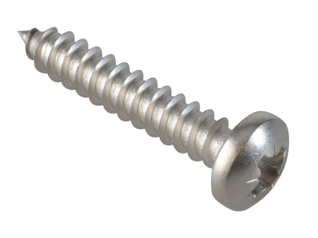 ForgeFix Self-Tapping Screw Pozi Compatible Pan Head SS 1in x 10 ForgePack 15 FPSTPP110SS