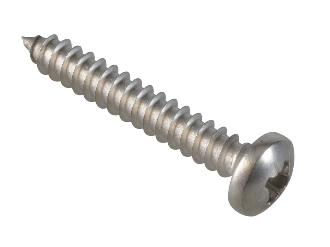 ForgeFix Self-Tapping Screw Pozi Compatible Pan Head SS 1.1/4in x 10 ForgePack 12 FPSTPP11410SS