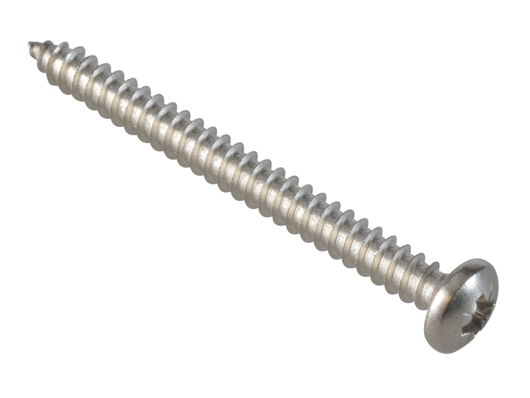 ForgeFix Self-Tapping Screw Pozi Compatible Pan Head SS 2in x 10 ForgePack 8 FPSTPP210SS