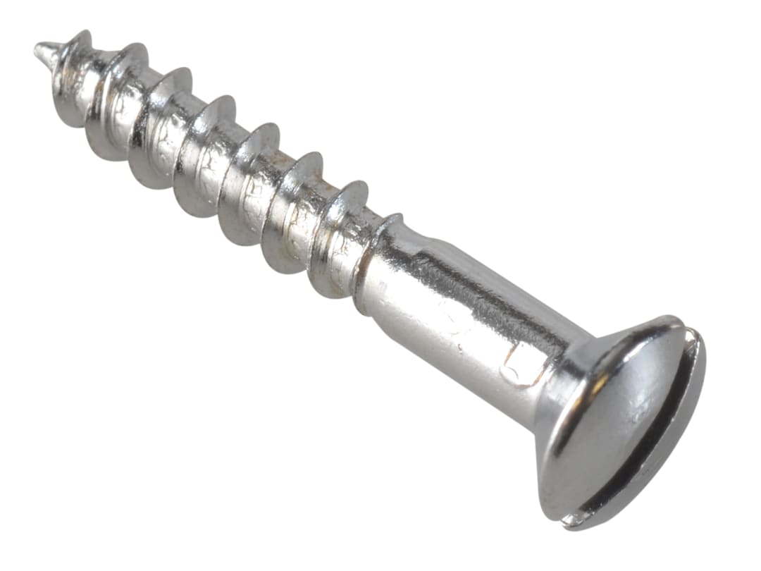 ForgeFix Multi-Purpose Screw SL Raised Head Chrome Plated 4.0 x 25mm ForgePack 35 FPRAH425CP