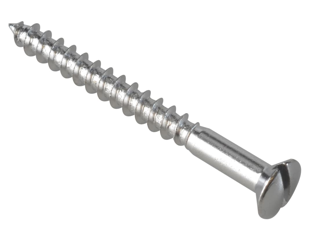 ForgeFix Multi-Purpose Screw SL Raised Head Chrome Plated 4.0 x 40mm ForgePack 20 FPRAH440CP
