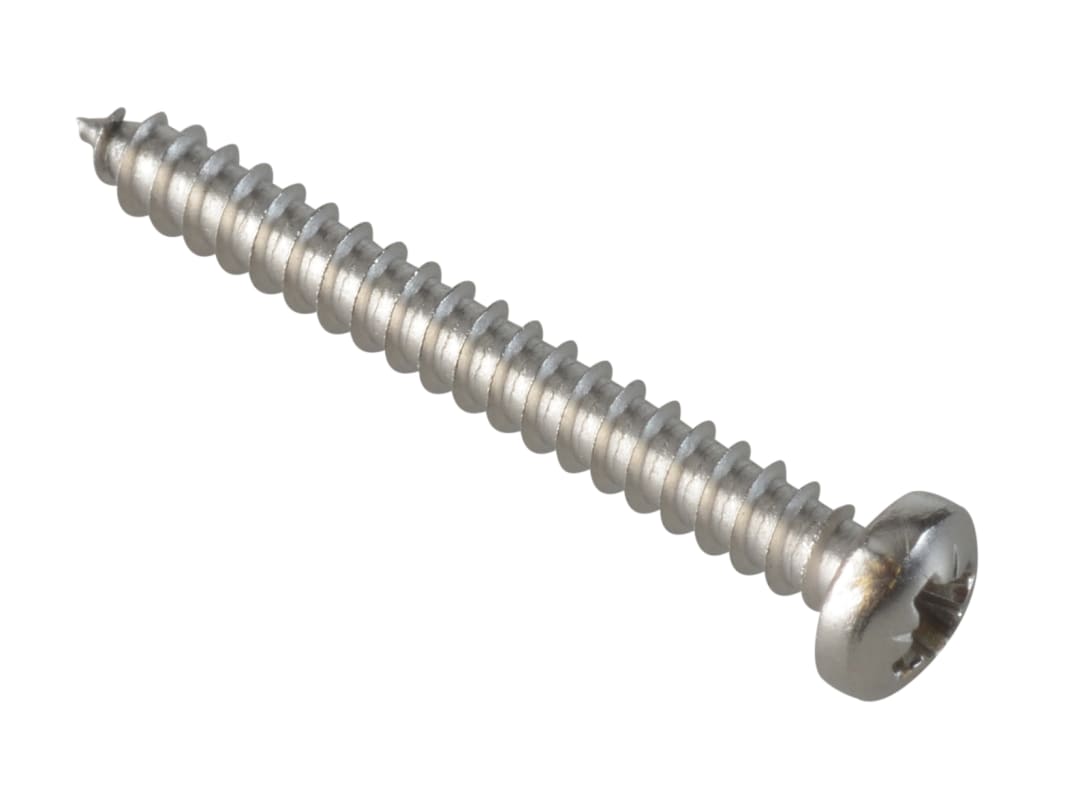 ForgeFix Self-Tapping Screw Pozi Compatible Pan Head SS 1in x 4 ForgePack 40 FPSTPP14SS