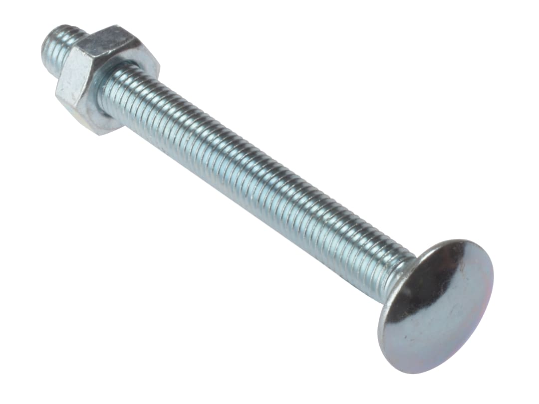 ForgeFix Carriage Bolt & Nut ZP M10 x 110mm Bag 10 10CB10110