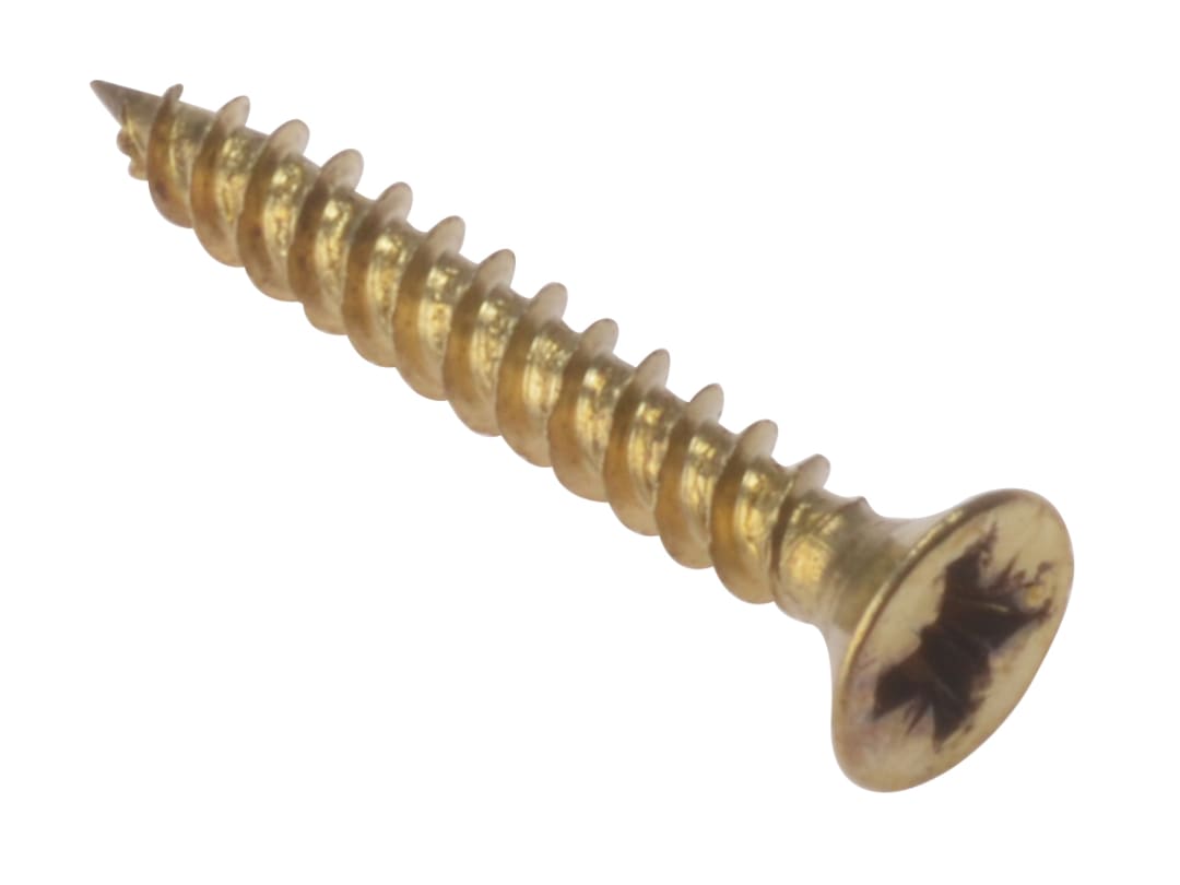 ForgeFix General Purpose Pozi Compatible Screw CSK TT Electro Brass 5/8in x 6 Box 200 CSK586EB