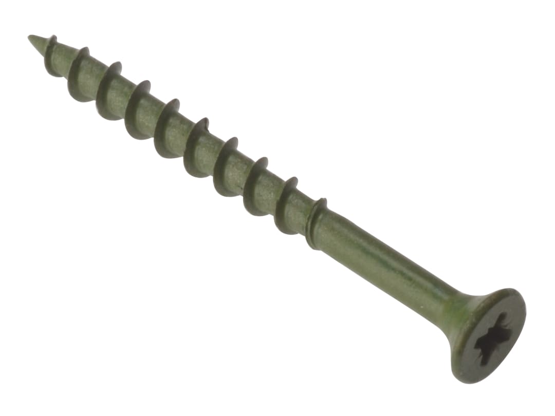 ForgeFix Decking Screw Pozi Compatible ST Green Anti-Corrosion 4.5 x 50mm Box 200 DS4550
