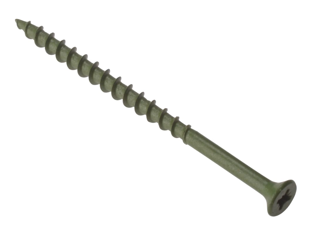 ForgeFix Decking Screw Pozi Compatible ST Green Anti-Corrosion 4.5 x 60mm Tub 1000 DS4560T