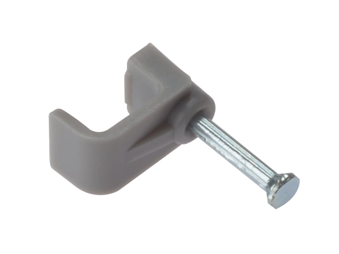 ForgeFix Cable Clip Flat Grey 4.00mm Box 100 FCC4G