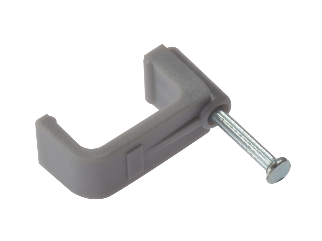 ForgeFix Cable Clip Flat Grey 6.00mm Box 100 FCC6G