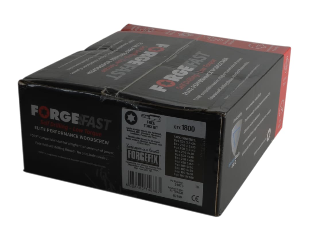 ForgeFix ForgeFast Torx® Compatible Wood Screw Pack 1800 Piece FFTPACK