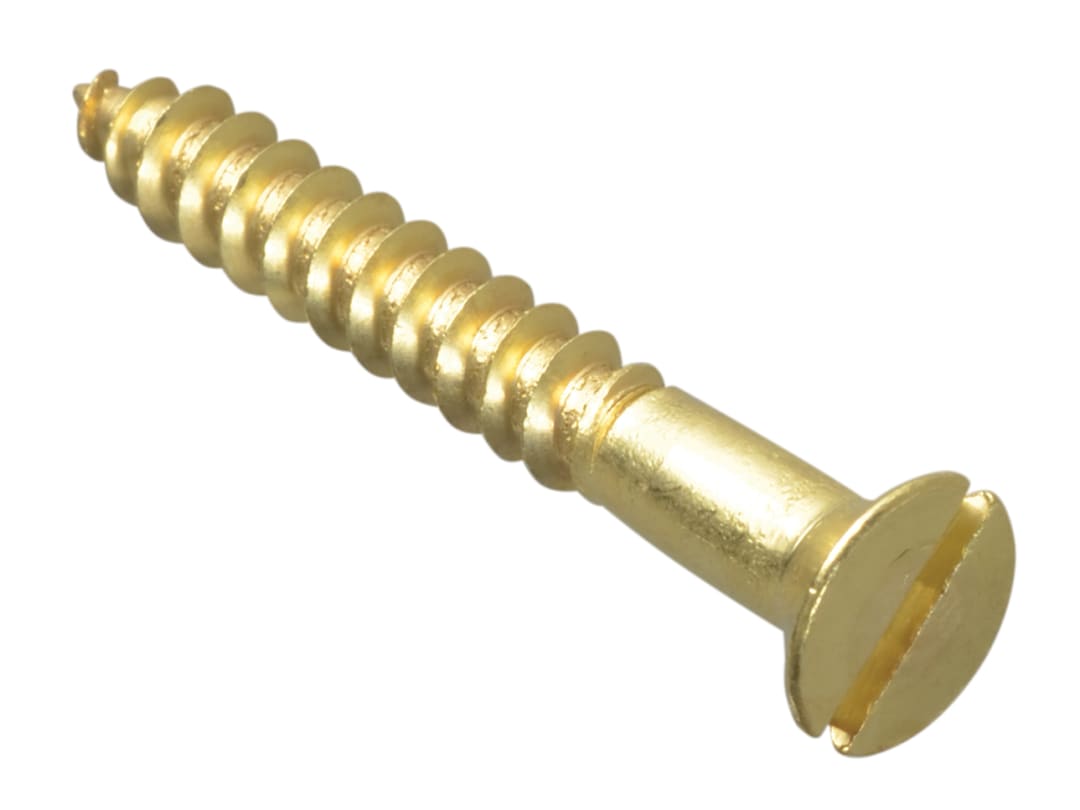 ForgeFix Wood Screw Slotted CSK Brass 1.1/2in x 10 ForgePack 8 FPCSK11210BR
