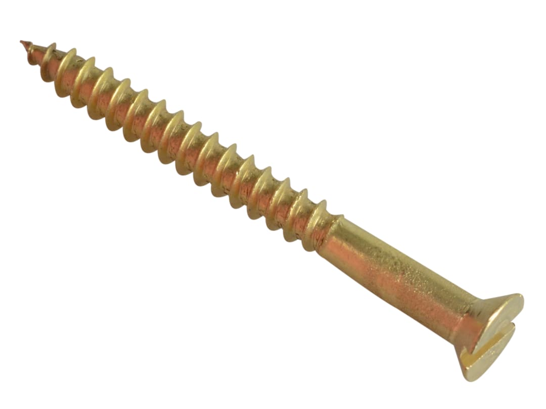 ForgeFix Wood Screw Slotted CSK Brass 1.1/2in x 6 ForgePack 12 FPCSK1126BR