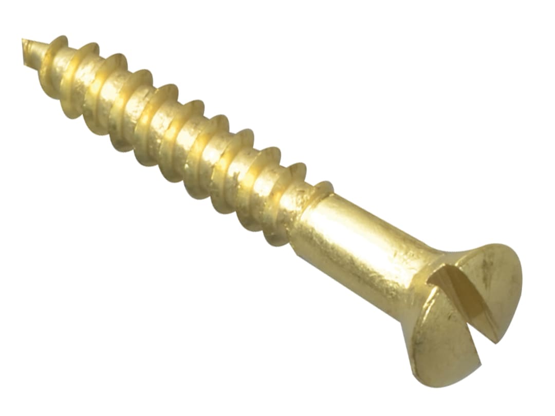ForgeFix Wood Screw Slotted CSK Brass 1in x 6 ForgePack 20 FPCSK16BR