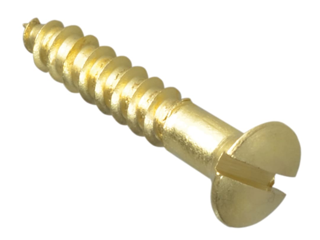 ForgeFix Wood Screw Slotted CSK Brass 1in x 8 ForgePack 16 FPCSK18BR