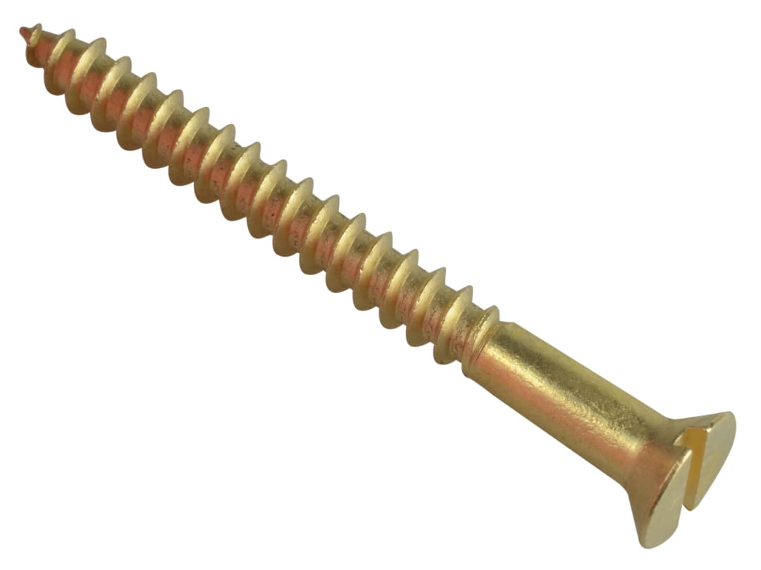 ForgeFix Wood Screw Slotted CSK Brass 2in x 10 ForgePack 6 FPCSK210BR