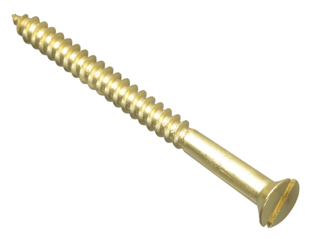 ForgeFix Wood Screw Slotted CSK Brass 2.1/2in x 10 ForgePack 6 FPCSK21210BR