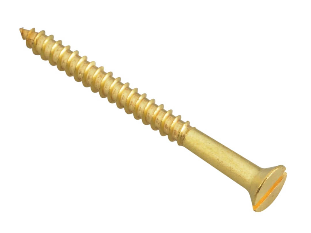 ForgeFix Wood Screw Slotted CSK Brass 2in x 8 ForgePack 8 FPCSK28BR