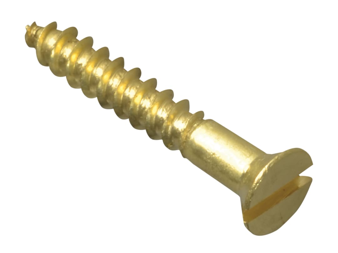 ForgeFix Wood Screw Slotted CSK Brass 3/4in x 4 ForgePack 45 FPCSK344BR