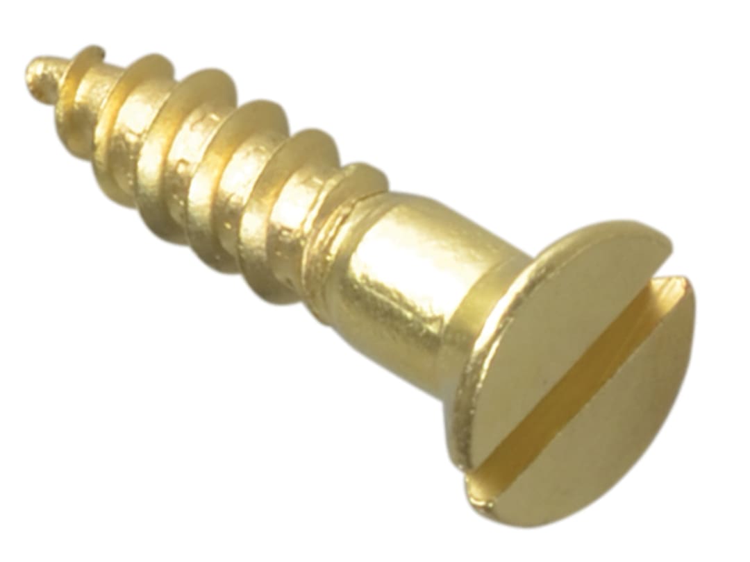 ForgeFix Wood Screw Slotted CSK Brass 3/4in x 8 ForgePack 20 FPCSK348BR
