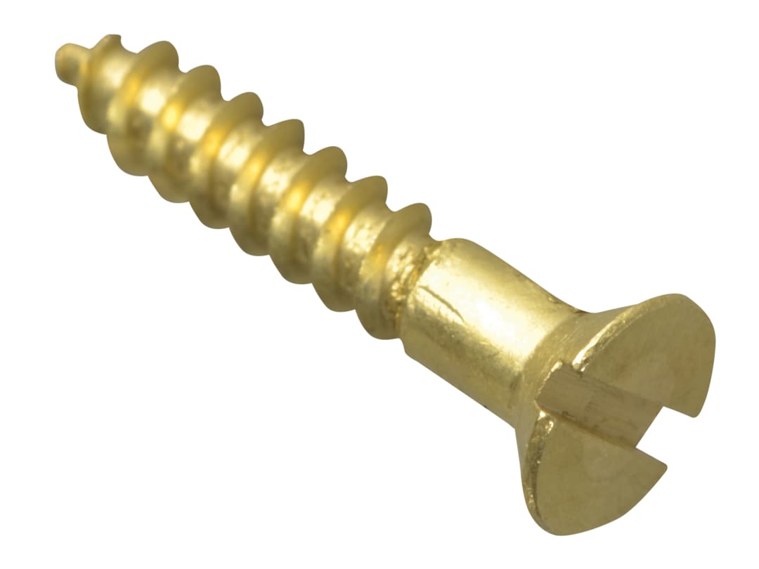 ForgeFix Wood Screw Slotted CSK Brass 5/8in x 4 ForgePack 50 FPCSK584BR