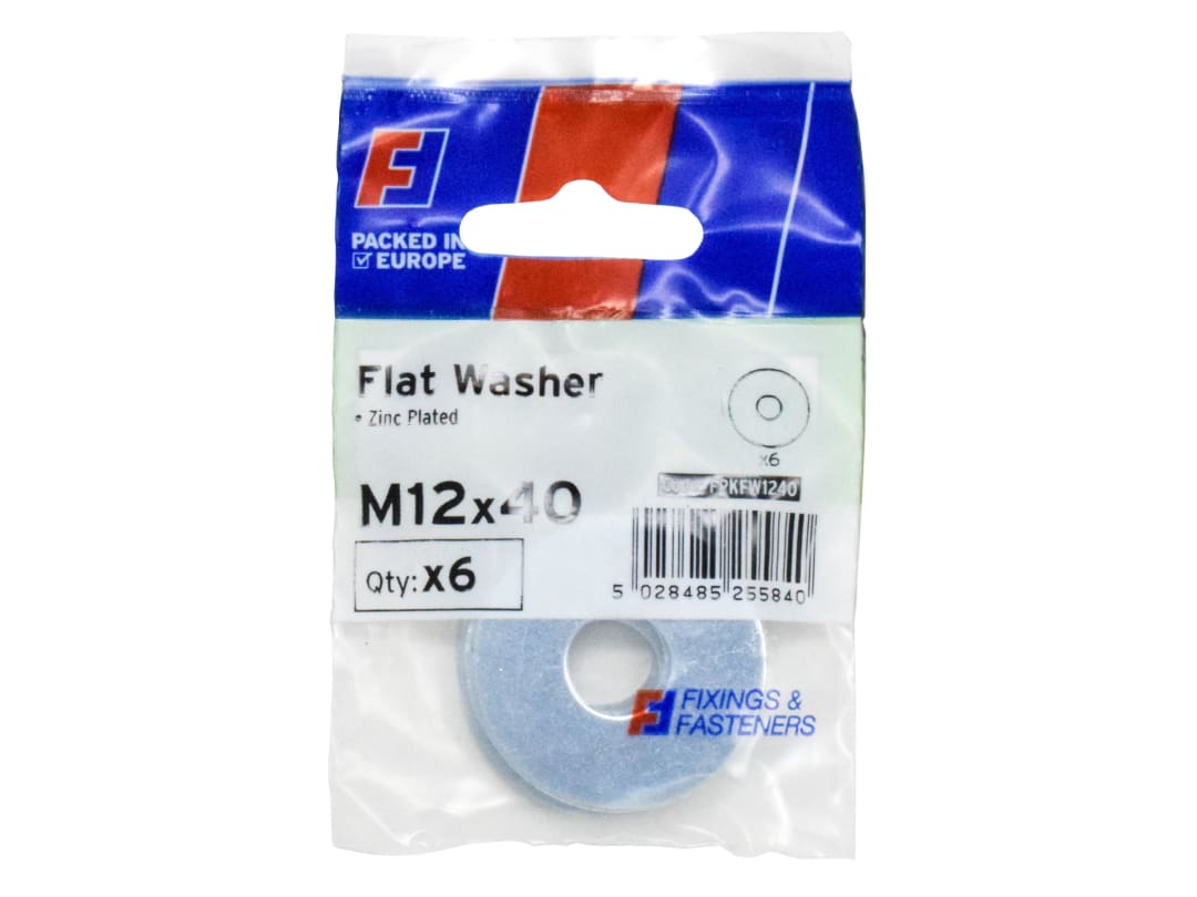 ForgeFix Flat Washers ZP M12 x 40mm ForgePack 6 FPKFW1240