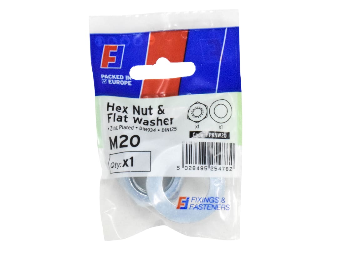 ForgeFix Nut & Washer M20 ForgePack 1 FPKNW20