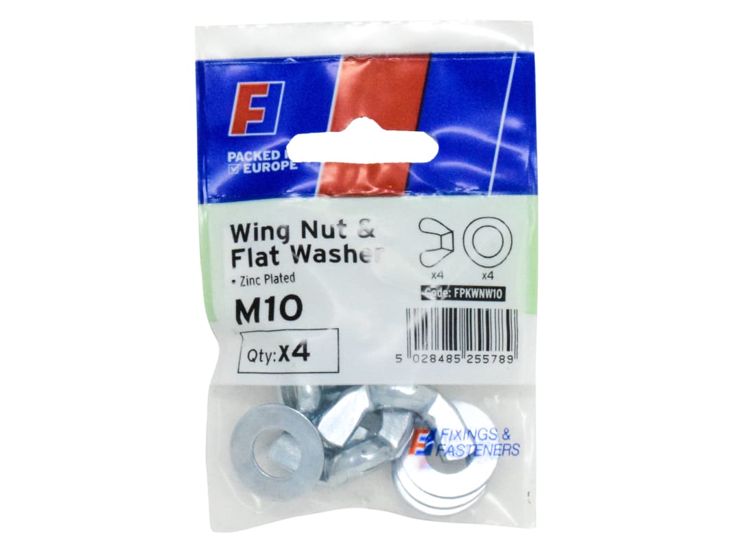 ForgeFix Wing Nut & Washer M10 ForgePack 4 FPKWNW10