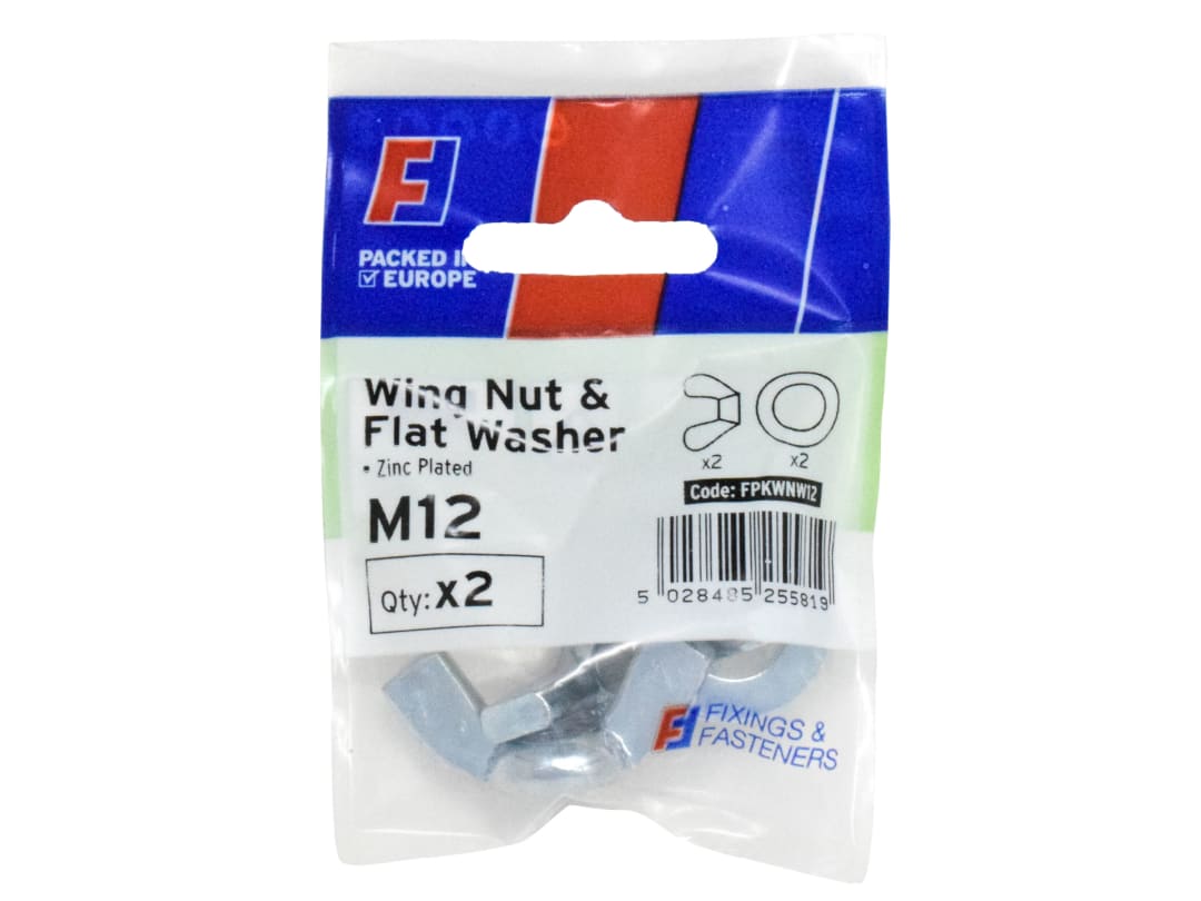 ForgeFix Wing Nut & Washer M12 ForgePack 2 FPKWNW12