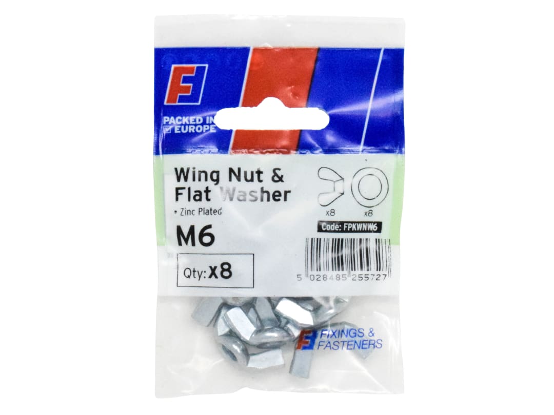 ForgeFix Wing Nut & Washer M6 ForgePack 8 FPKWNW6
