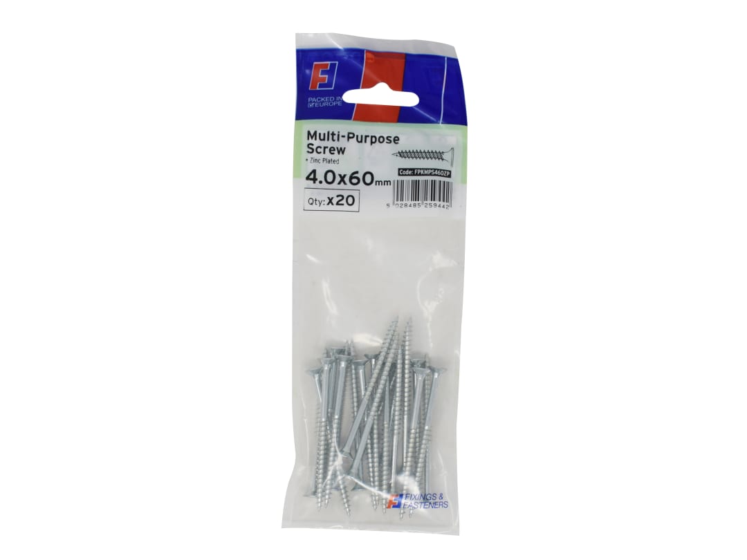 ForgeFix Multi-Purpose Pozi Screw CSK ST ZP 4.0 x 60mm ForgePack 20 FPKMPS460ZP