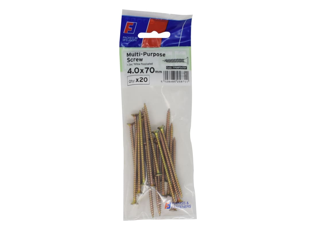 ForgeFix Multi-Purpose Pozi Screw CSK ST ZYP 4.0 x 70mm ForgePack 20 FPKMPS470Y