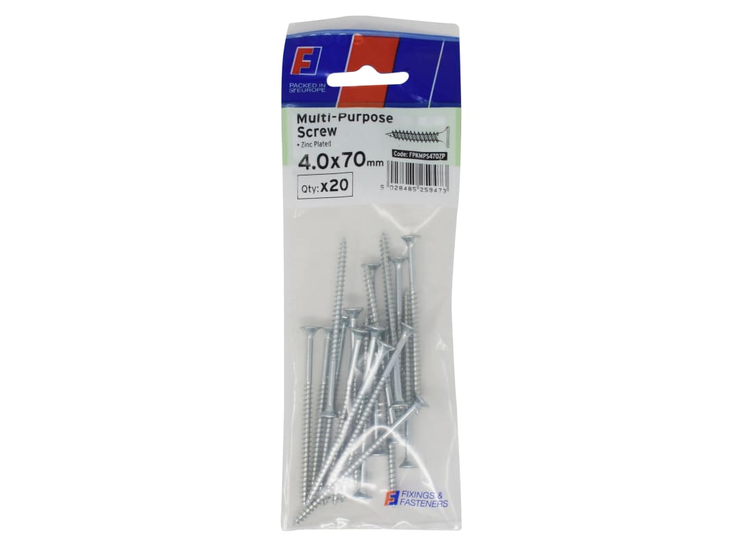 ForgeFix Multi-Purpose Pozi Screw CSK ST ZP 4.0 x 70mm ForgePack 20 FPKMPS470ZP
