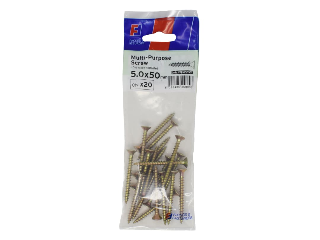 ForgeFix Multi-Purpose Pozi Screw CSK ST ZYP 5.0 x 50mm ForgePack 20 FPKMPS550Y