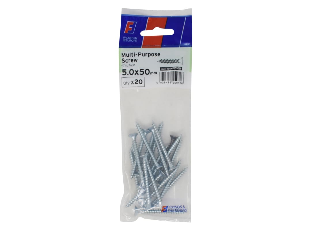 ForgeFix Multi-Purpose Pozi Screw CSK ST ZP 5.0 x 50mm ForgePack 20 FPKMPS550ZP