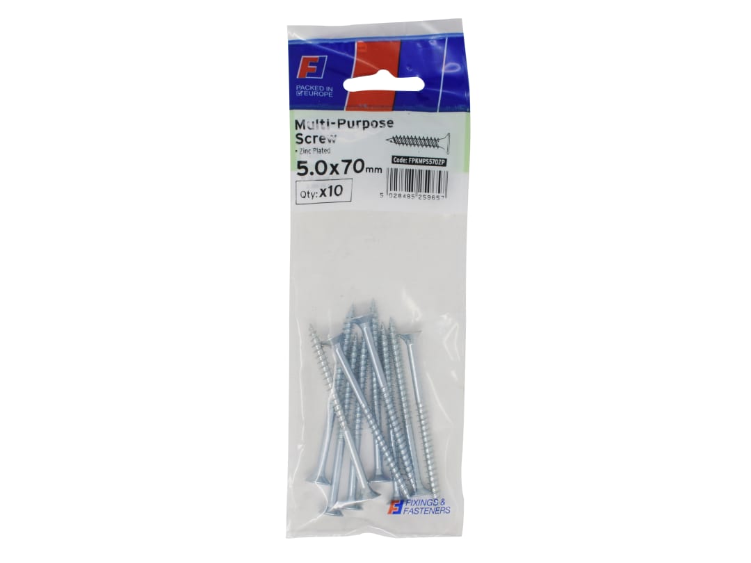 ForgeFix Multi-Purpose Pozi Screw CSK ST ZP 5.0 x 70mm ForgePack 10 FPKMPS570ZP