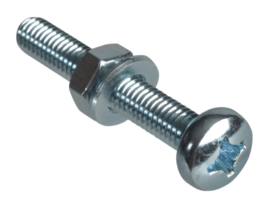ForgeFix Machine Screw Pozi Compatible Pan Head ZP M6 x 40mm ForgePack 20 FPKMSPH640