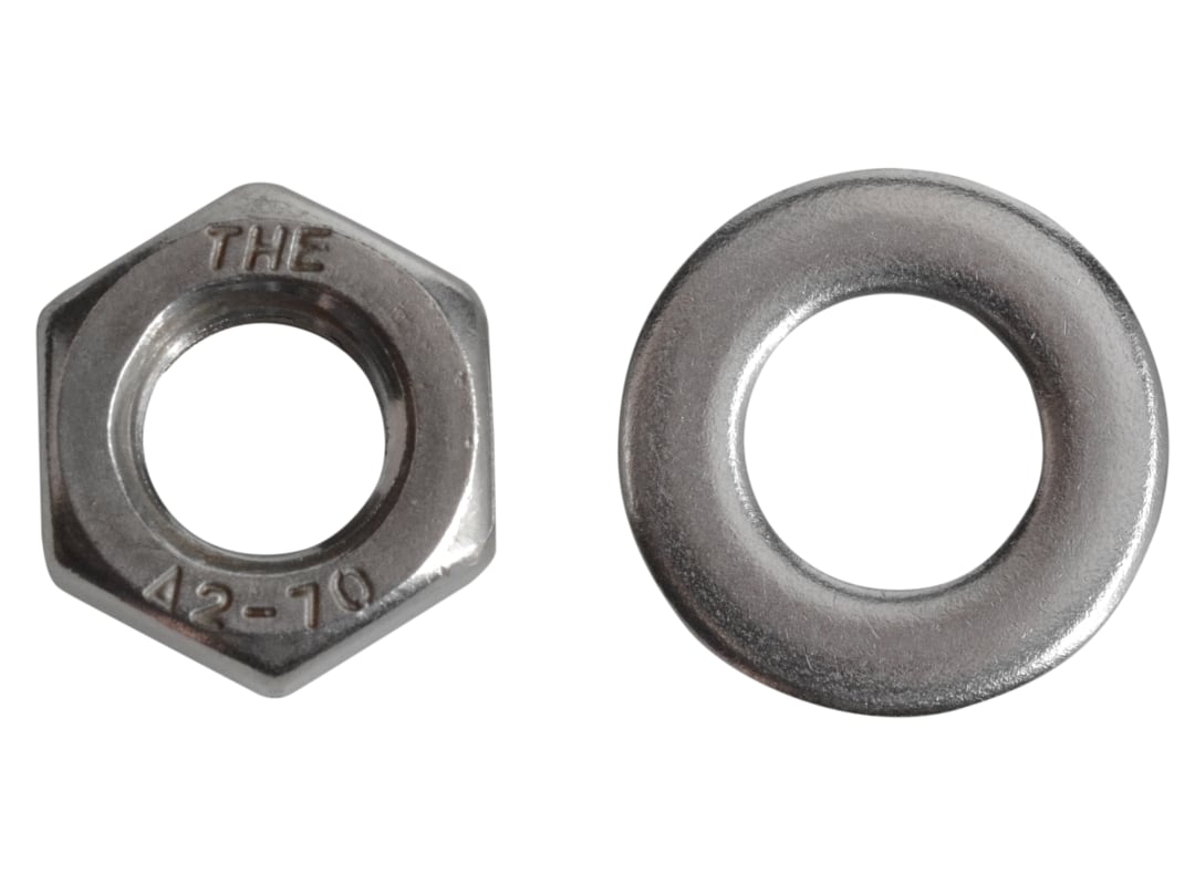 ForgeFix Hexagonal Nuts & Washers A2 Stainless Steel M8 ForgePack 12 FPNUT8SS