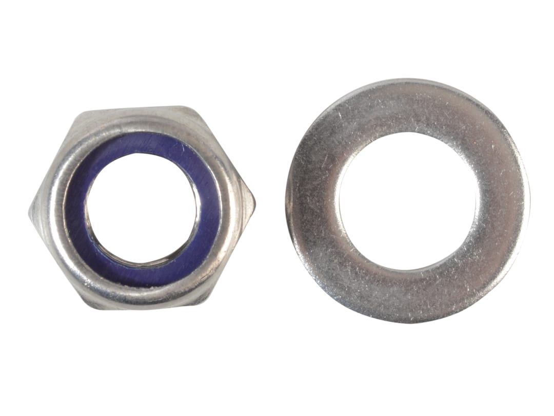 ForgeFix Nyloc Nuts & Washers A2 Stainless Steel M12 ForgePack 6 FPNYLOC12SS