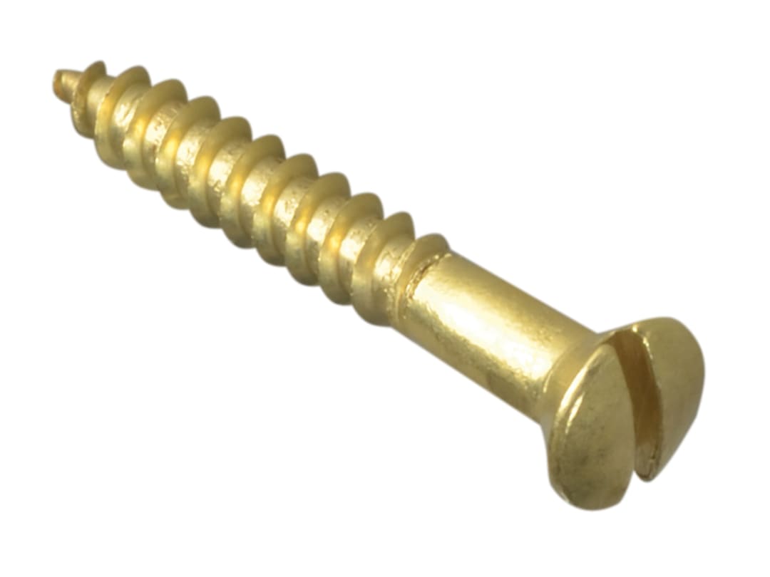 ForgeFix Wood Screw Slotted Raised Head Solid Brass 1in x 6 ForgePack 20 FPRAH16BR