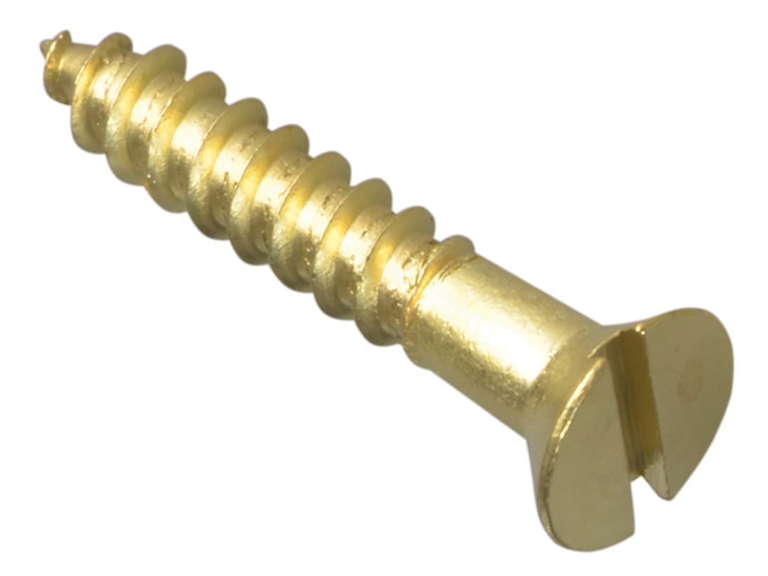 ForgeFix Wood Screw Slotted Raised Head Solid Brass 1in x 8 ForgePack 16 FPRAH18BR