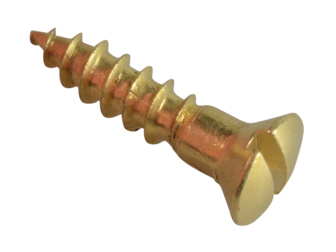 ForgeFix Wood Screw Slotted Raised Head Solid Brass 5/8in x 6 ForgePack 25 FPRAH586BR