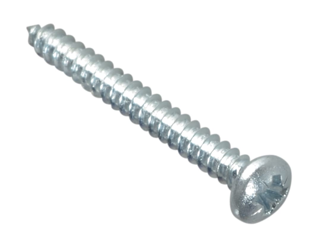 ForgeFix Self-Tapping Screw Pozi Compatible Pan Head ZP 1in x 4 ForgePack 40 FPSTPP14ZP