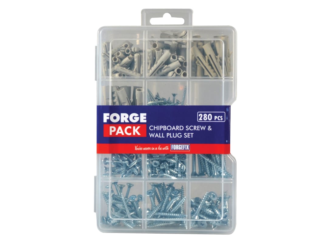 ForgeFix Screw & Wall Plug Kit ForgePack 280 Piece FPSPSET
