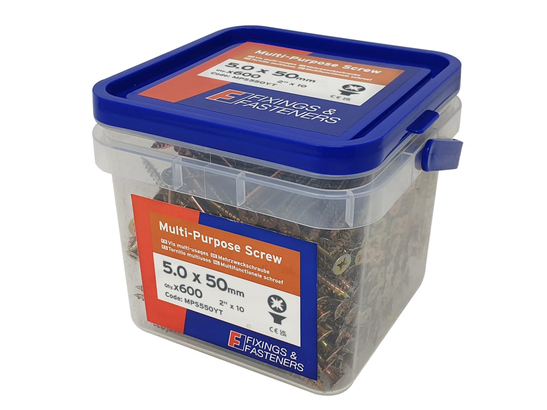 ForgeFix Multi-Purpose Pozi Compatible Screw CSK ST ZYP 5.0 x 50mm Tub 600 MPS550YT