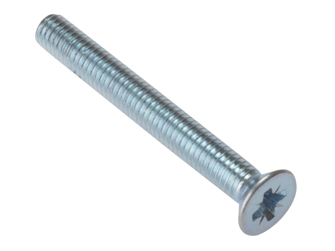 ForgeFix Machine Screw Pozi Compatible CSK ZP M6 x 30mm Bag 25 25MSCSK630