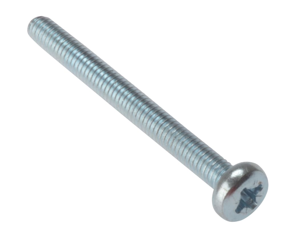 ForgeFix Machine Screw Pozi Compatible Pan Head ZP M6 x 30mm Bag 25 25MSPH630