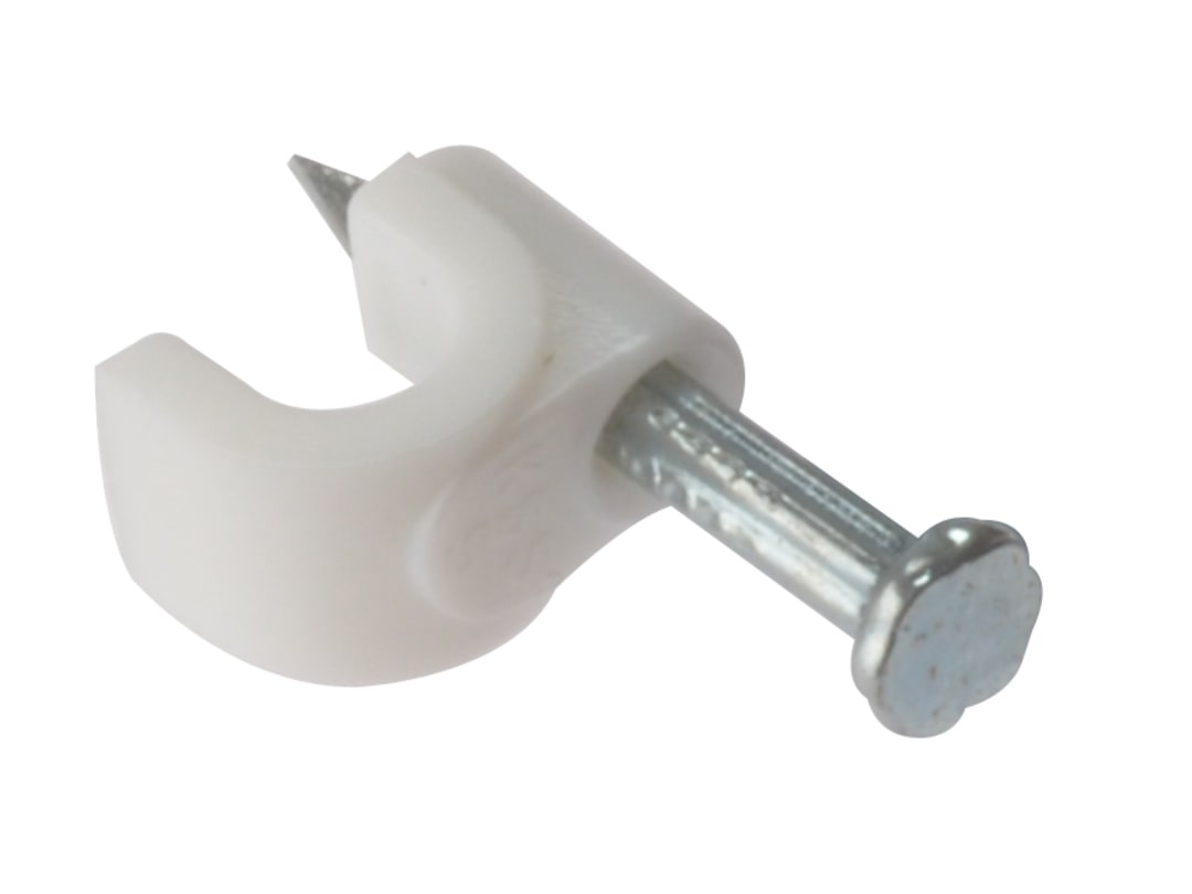 ForgeFix Cable Clip Round White 5-6mm Box 100 RCC56W