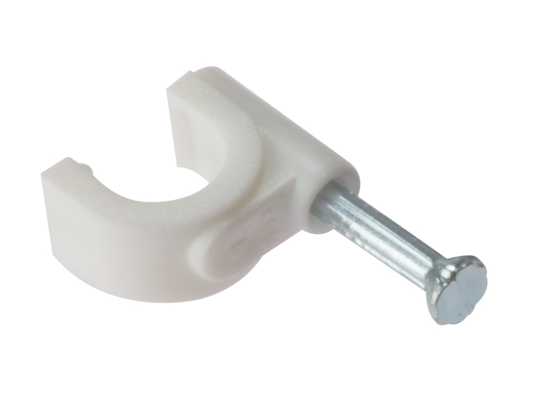 ForgeFix Cable Clip Round White 9-11mm Box 100 RCC911W